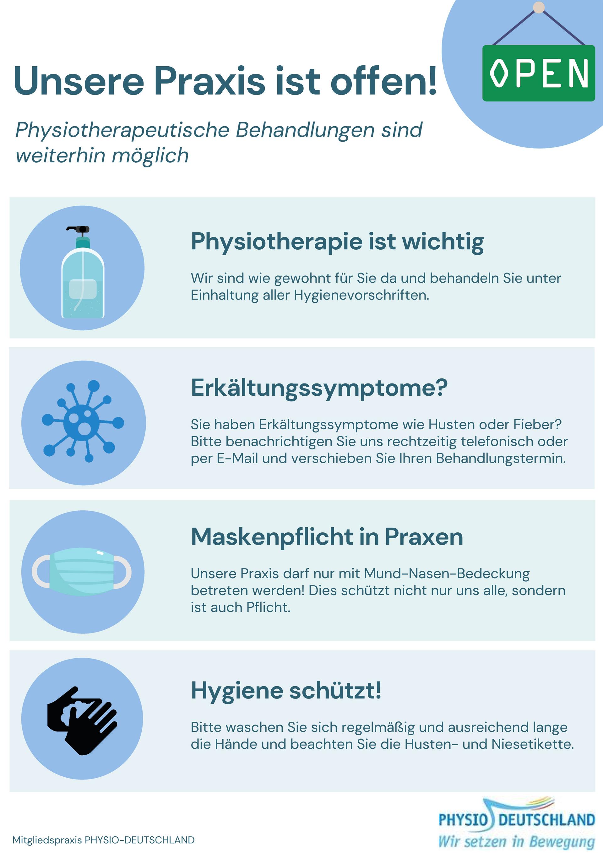 Unsere Praxis ist offen Unsere Praxis ist offen